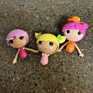 Lalaloopsy Littles Mini Dolls Lot of 3 – Crumbs Peanut Mittens Incomplete Parts